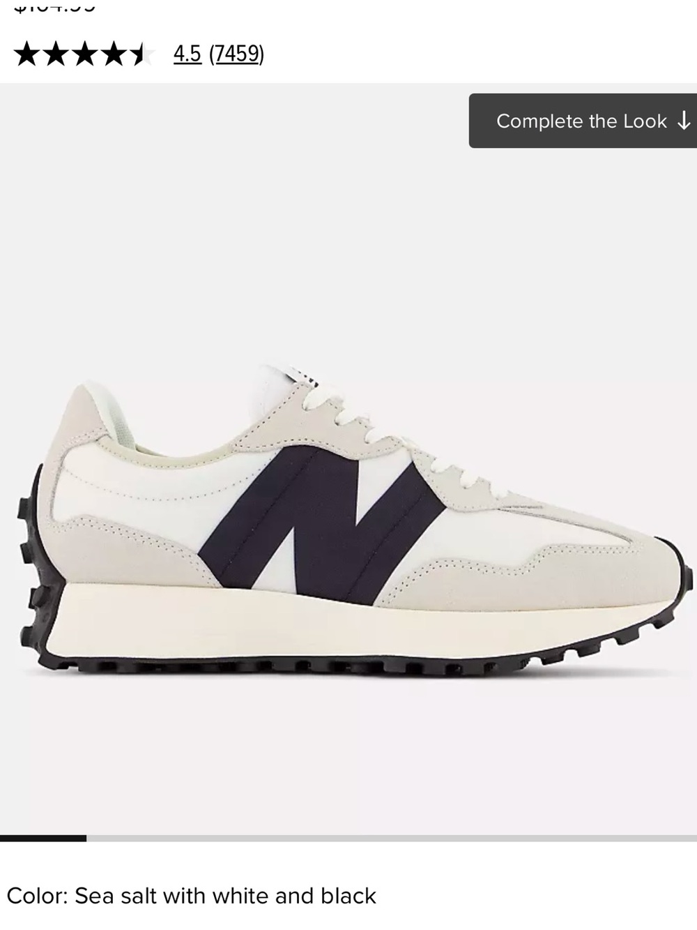 New Balance 327 Sea Salt, White & Black Retro Runner - Women/Men